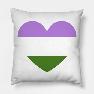 LGBT | Genderqueer Pride Flag Heart Pillow