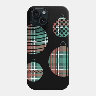 Red, Green and White Tartan Christmas Baubles Phone Case