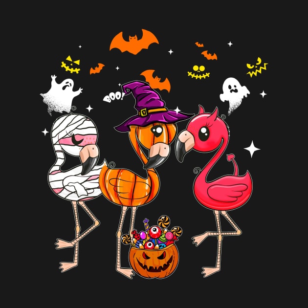 flamingo style halloween shirt by juliawaltershaxw205