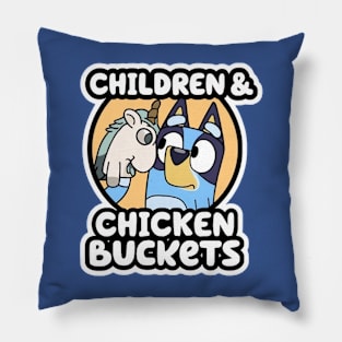 Children & chicken buckets Pillow