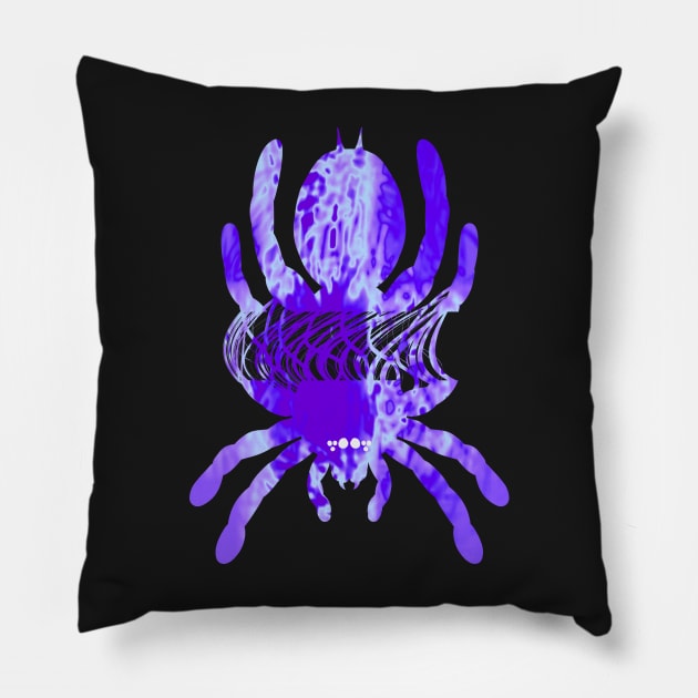 Tarantula Silhouette 50 (Tie Dye) Pillow by IgorAndMore