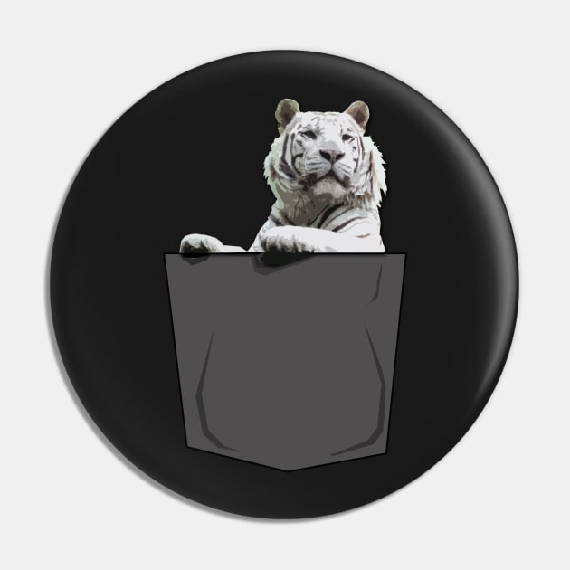 White Tiger in Pocket Pin by i2studio