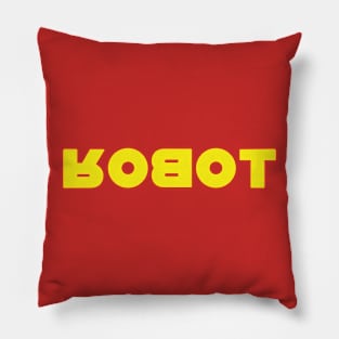 ROBOT - Yellow on Red Pillow