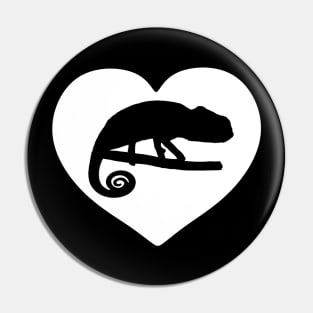 Black Heart Chameleon for Chameleon Lovers Pin