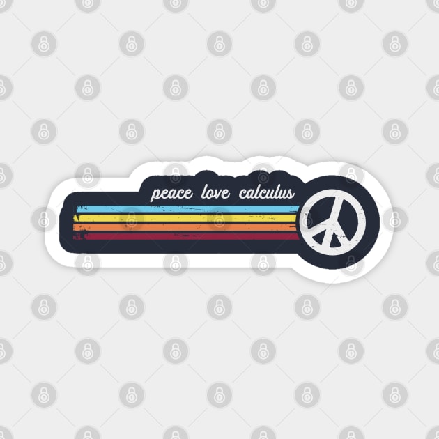 Retro Stripes Peace Love Calculus Magnet by Jitterfly