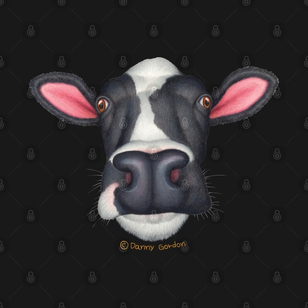 Cute Cow Head Design by Danny Gordon Art