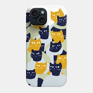 Cats with a mission yellow and blue Phone Case