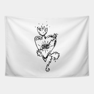 Florence Welch Useless Magic Sacred Heart Art Doodle Tapestry