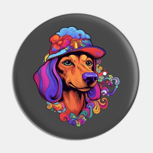 Psilocybin Dachshund Pin