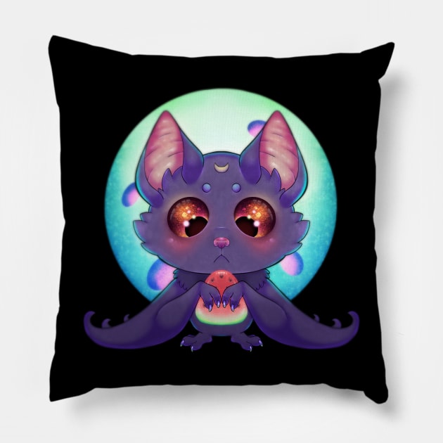 Gunther the Bat! Pillow by SilentNoiseArt