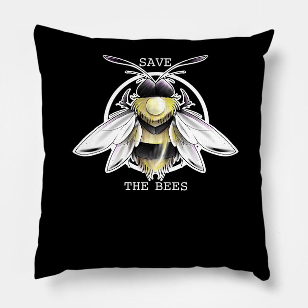 save the bees Pillow by elywick