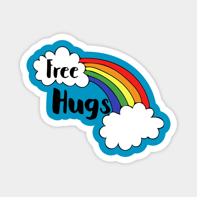 Free Hugs Rainbow Magnet by bubbsnugg