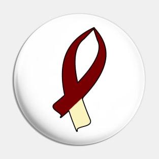 Awareness Ribbon (Burgundy & Cream) Pin