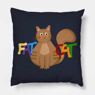 Fat Cat Cute Cat Art Pillow