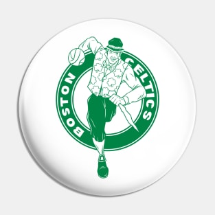 Boston Celtics Mascot Fan art green line Pin