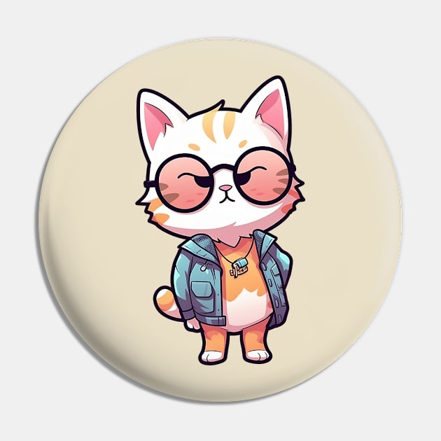 A cute kitty wearing street fashion Pin by AestheticsArt81