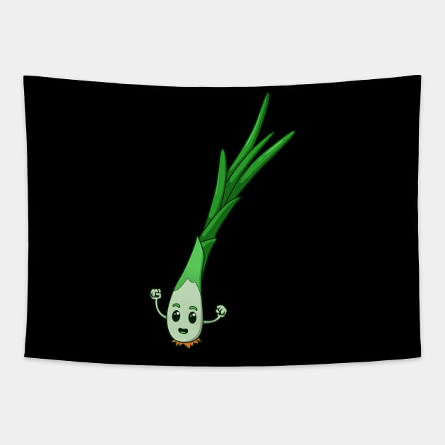 Cartoon spring onion Tapestry by Modern Medieval Design