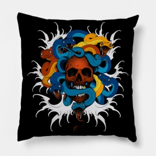 Skull And Snakes Pillow