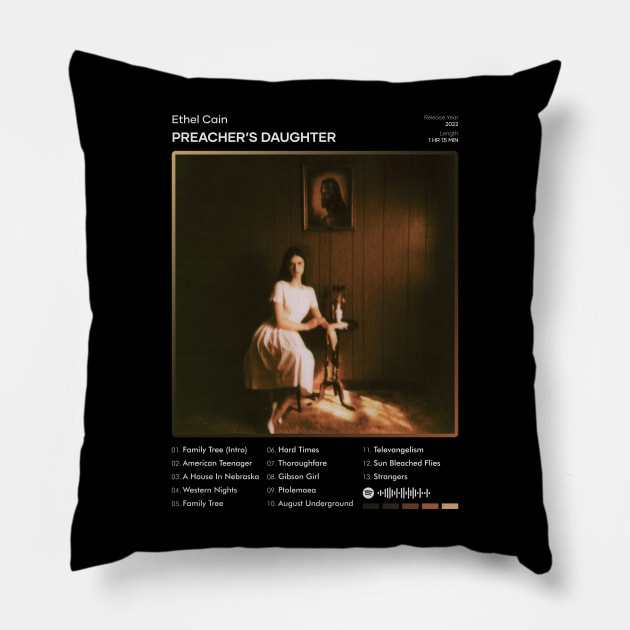 Ethel Cain - Preacher’s Daughter Tracklist Album Pillow by 80sRetro