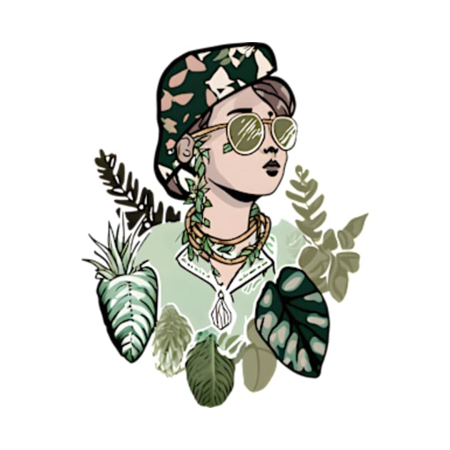 Monstera Plant Lady by larfly