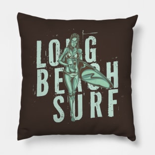 Long Beach Surfing Pillow