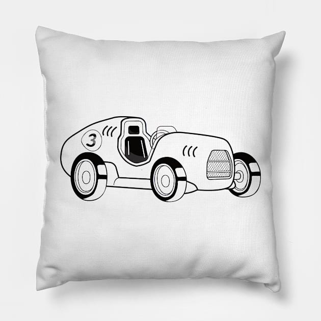 1950's GP car - monocolor Pillow by Darkside Labs