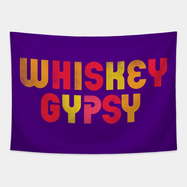 "Whiskey Gypsy" Cool & Colorful Typography Design Tapestry by The Whiskey Ginger