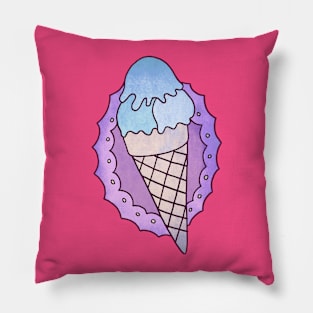 blue vintage ice cream Pillow