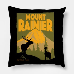 Retro Vintage Mount Rainier National Park Apparel Pillow