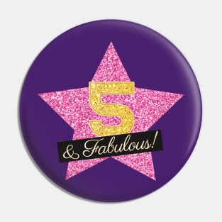 5th Birthday Gifts Women Fabulous - Pink Gold Pin