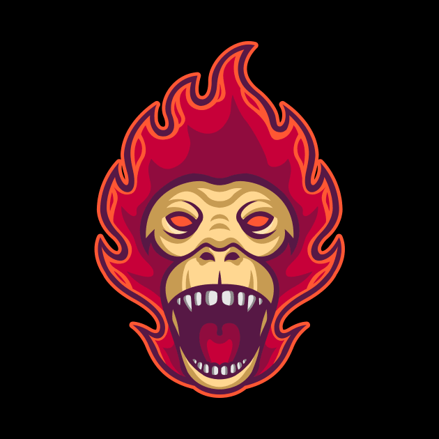 Fire Monkey Mascot by giggleapin