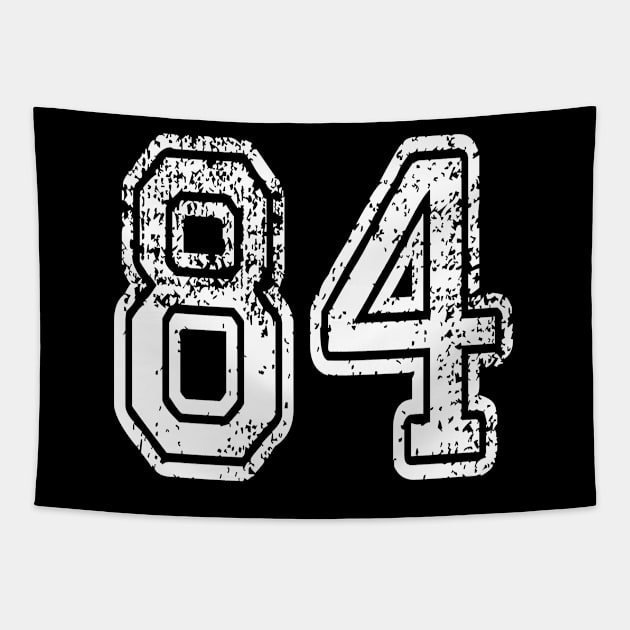 Number 84 Grungy in white Tapestry by Sterling