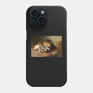 Playing Kittens By John Henry Dolph Digitally Enhanced Phone Case