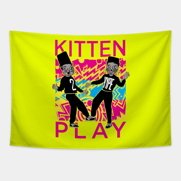 Kitten Play Tapestry by Moonguts