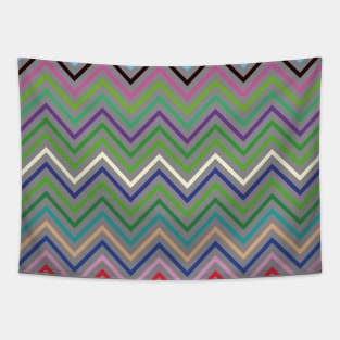 Random Color Pattern with Zig Zag Lines, random color Tapestry