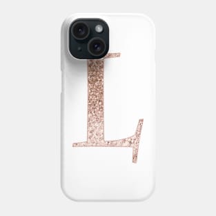 L rose gold glitter monogram letter Phone Case