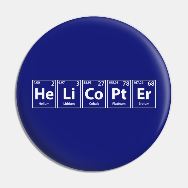 Helicopter (He-Li-Co-Pt-Er) Periodic Elements Spelling Pin by cerebrands