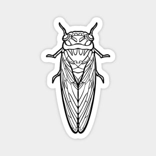 Art Nouveau Cicada Black Outline Only Magnet