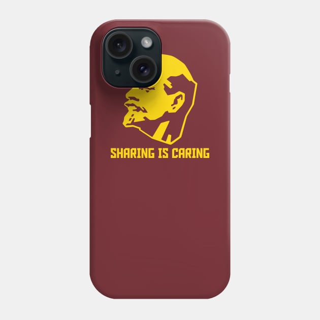 Sharing is Caring - Lenin - Yellow Phone Case by kaliyuga