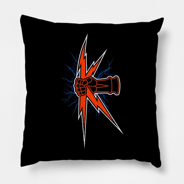 DINO-SUPREMACY SYMBOL / Blue variant Pillow by Campesino