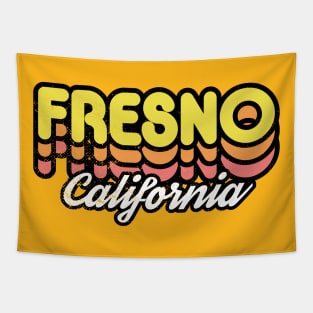 Retro Fresno California Tapestry