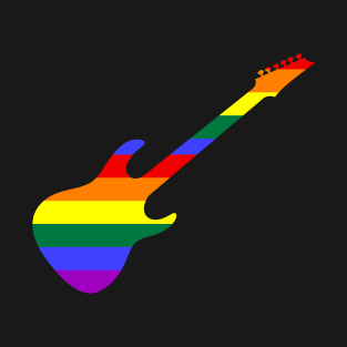 Rainbow Electric Guitar LGBTQ  Pride Colors T-Shirt