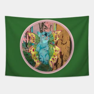 Cute Forest Chihuahua Butterfly Woodsy Creature Tapestry