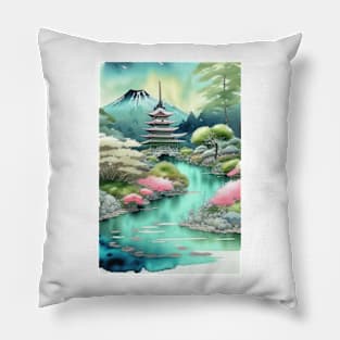 Japanese landscape Pillow