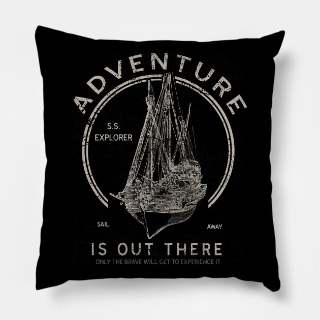 Boat Adventure Is Out There Pillow by JakeRhodes