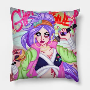 Samurai girl power Pillow