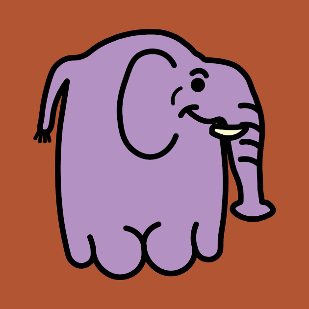 tiny purple elephant cartoon doodle by Captain-Jackson