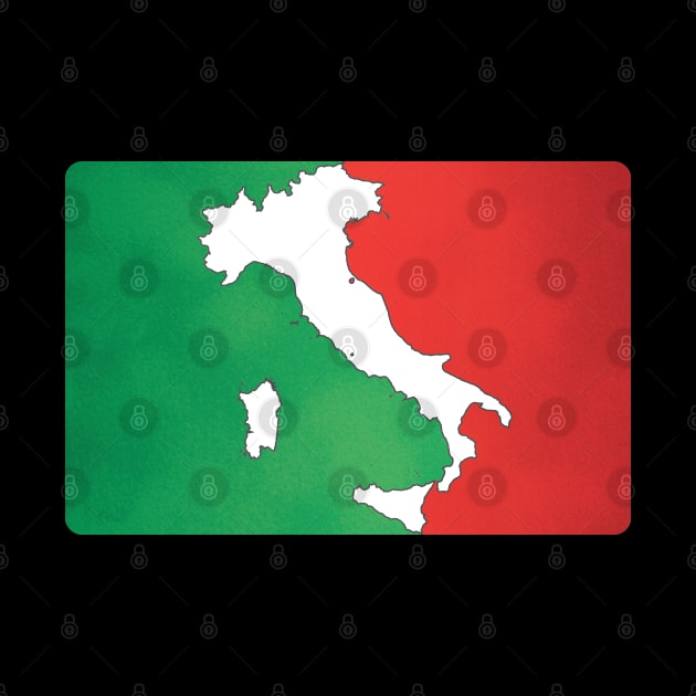 Italy map in Italian flag colors distressed style by Finji