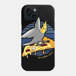 cockatiel on pizza - funny doodle - it's mine now! Phone Case