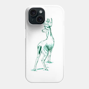 Curious Deer (emerald) Phone Case